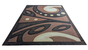 lot 27 image: Brown Swirled Area Rug by Rug Tycoon