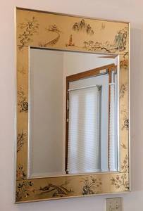 lot 10 image: Hand Painted La Barge Wall Mirror by K. Volkers