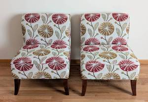 Pair of Colorful Floral Accent Chairs