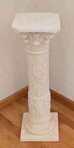lot 44 image: Decorative White Plaster Plant Stand