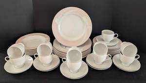 lot 73 image: Mikasa Pink and White Dishes