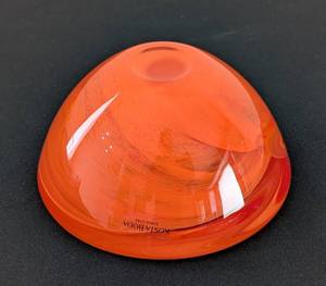 lot 71 image: Kosta Boda Orange Glass Atoll Votive Holder