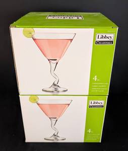lot 76 image: Libby Charisma Martini Glass Sets