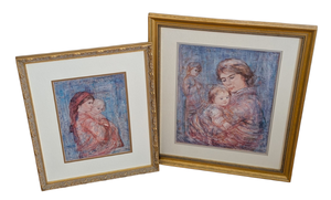 lot 88 image: Pair of Gold Framed Edna Hibel Prints