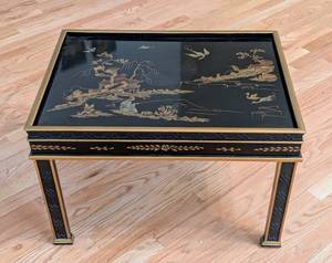 lot 97 image: Painted Black Lacquer Side Table