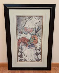 lot 107 image: Framed Chef Print by Joanna