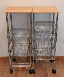 lot 116 image: Pair of Rolling Storage Carts