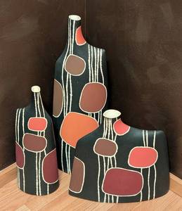 lot 120 image: Three Decorative Ceramic Floor Vases