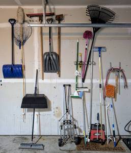 lot 126 image: Assorted Shovels and Long Handled Tools