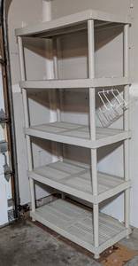 lot 129A image: White Plastic Storage Shelf