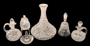 lot 185 image: CutPressed Crystal Glassware