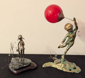 lot 194 image: Pair of Malcolm Moran Bronze Children Figurines