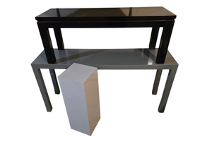 lot 166 image: Lacquered Sofa Table Pair & Decorative Pillar