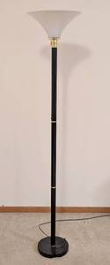 lot 213 image: Black and Brass Floor Lamp