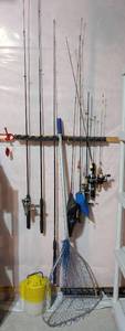 lot 238 image: Variety of Fishing Poles and Accessories