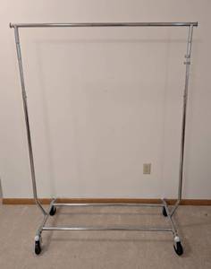 lot 239 image: Rolling Metal Garment Rack