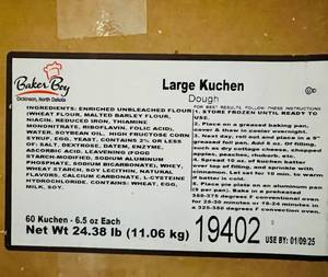 D. 60x 6.5oz Large Kuchen Dough