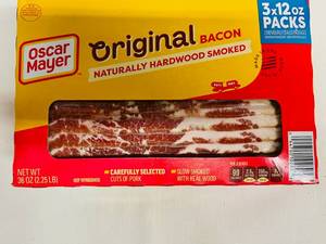 F. 2.25lb(3x 12oz Packs) Oscar Mayer Original Bacon