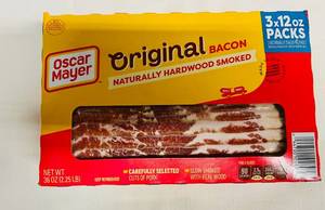 F. 2.25lb(3x 12oz Packs) Oscar Mayer Original Bacon