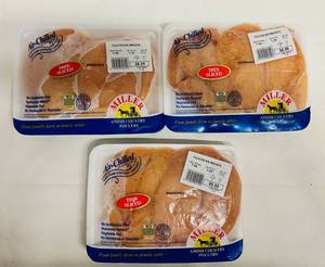 H. 3x Air Chilled Filleted Boneless Skinless Chicken Breast