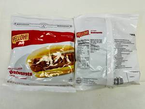 G.  2x 1lb 3oz Fully Cooked Bratwursts
