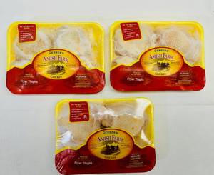 C. 3x 1.60lb Avg. Wgt Chicken Thighs-Gerber Amish Farms