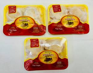 C. 3x 1.60lb Avg. Wgt Chicken Thighs-Gerber Amish Farms