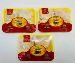C. 3x 1.60lb Avg. Wgt Chicken Thighs-Gerber Amish Farms