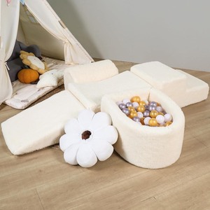 lot 14 image: 5 Piece Sherpa Foam Climbing Blocks- cream