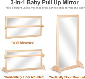 lot 18 image: Pull up bar baby mirror set