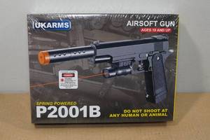 lot 78 image: UKArms P2001B Spring Powered Airsoft Gun with Laser