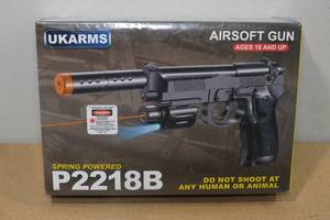 lot 79 image: UKArms P2218B Spring Powered Airsoft Gun with Laser
