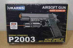 lot 80 image: UKArms P2003 Spring Powered Airsoft Gun with Laser