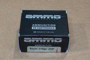 lot 136 image: 20 Ammo Inc 9mm 115 Gr JHP Ammo