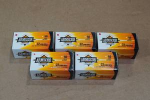 lot 140 image: 250 Armscor .22 LR 36 Gr HP Ammo