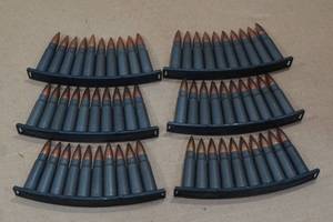 lot 147 image: 60 7.62 x 39mm FMJ Steel Case Ammo with Stripper Clips