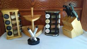 lot 261 image: Swivels Spice Organizers (3) Knife Block And More.