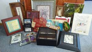 lot 271 image: Shadow BoxDisplay Case And Pictures.