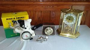 lot 303 image: Vintage Clocks. Anniversary., Steamboat, Rise-N-Shine.
