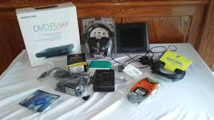 lot 309 image: NEW DVD Player, Sprint Drive Hot-Spot And Tracker, Headphones And More.