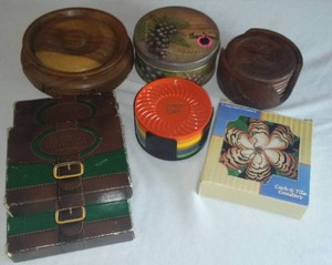 lot 323 image: Collection Of Coasters. Wood, Plastic, Avon, Advertising.
