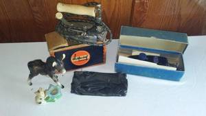 lot 328 image: Vintage Electric Iron, Clipper And More.