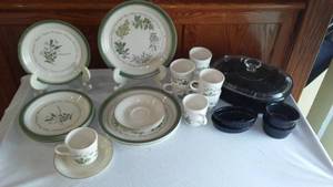 lot 332 image: Corelle Ware. Covered Roaster, Dishware And More.
