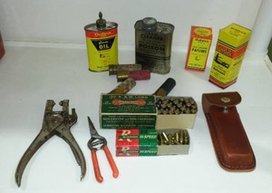 lot 358 image: Ammunition and Gun Cleaning Supplies.