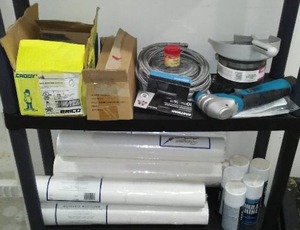 lot 371 image: Stainless Cleaner, Paintable Wallpaper, Icemaker Connectors and More.