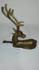 lot 383 image: Brass Reindeer Figurine.