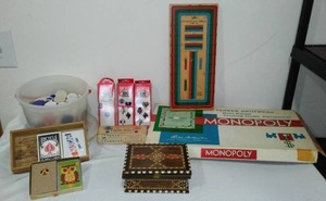 lot 389A image: Poker Chips, Cribbage Boards, NASCAR Playing Cards and More.