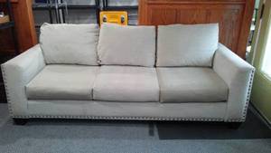 lot 234 image: Sofa and Loveseat, Light BeigeCream.