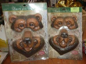 lot 261 image: TWO Bear Faces to put on your trees