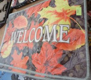 lot 322 image: FIVE floor mats - 2 welcome and 3 flower